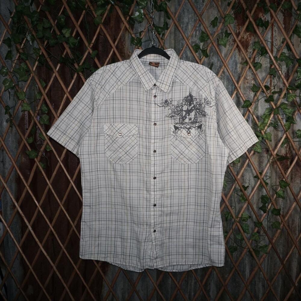 XL - Vintage Y2K American Vintage Shirts button plaid grunge
